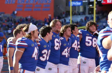during the Gators' game against the Samford Bulldogs on Saturday, November 13, 2021 at Ben Hill Griffin Stadium in Gainesville, Fla. / UAA Communications photo by Carla Kakouris