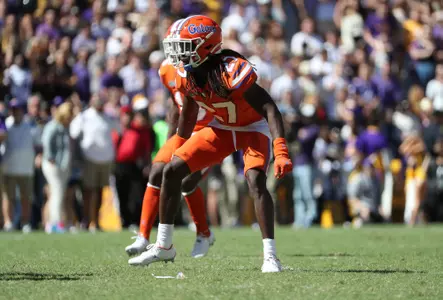 during the Gators' game against the LSU Tigers on Saturday, October 16, 2021 at Tiger Stadium in Baton Rouge, La. / UAA Communications photo by Isabella Marley
