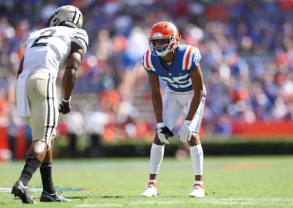 during the Gators' game against the Vanderbilt Commodores on Saturday, October 9, 2021 at Ben Hill Griffin Stadium in Gainesville, Fla. / UAA Communications photo by Courtney Culbreath