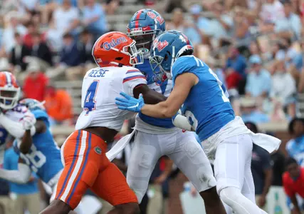during the Gators' game against the Ole Miss Rebels on Saturday, September 26, 2020 at Vaught-Hemingway Stadium in Oxford, Miss. / UAA Communications photo by Courtney Culbreath