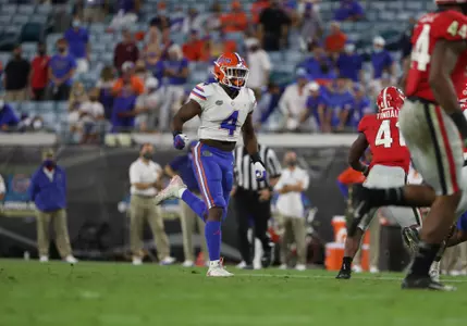 during the Gators' game against the Georgia Bulldogs on Saturday, November 7, 2020 at EverBank Field in Jacksonville, Fla. / UAA Communications photo by Piper Hansen