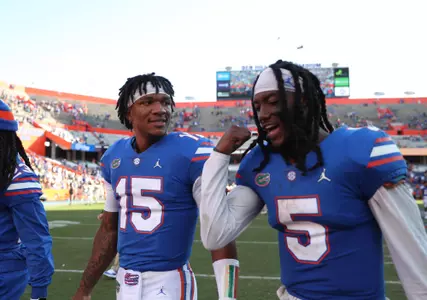 during the Gators' game against the Samford Bulldogs on Saturday, November 13, 2021 at Ben Hill Griffin Stadium in Gainesville, Fla. / UAA Communications photo by Chris Kim