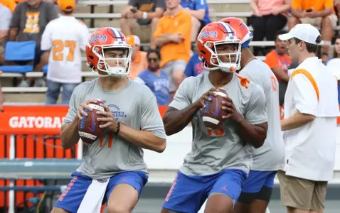 during the Gators' game against the Tennessee Volunteers on Saturday, September 25, 2021 at Ben Hill Griffin Stadium in Gainesville, Fla. / UAA Communications photo by Jay Metz