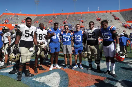 during the Gators' game against the Vanderbilt Commodores on Saturday, October 9, 2021 at Ben Hill Griffin Stadium in Gainesville, Fla. / UAA Communications photo by Anissa Dimilta