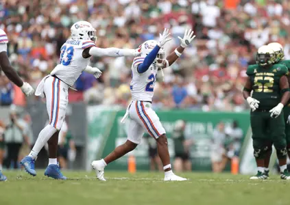 during the Gators' game against the USF Bulls on Saturday, September 11, 2021 at Raymond James Stadium in Tampa, Fla. / UAA Communications photo by Anissa Dimilta