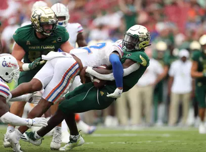 during the Gators' game against the USF Bulls on Saturday, September 11, 2021 at Raymond James Stadium in Tampa, Fla. / UAA Communications photo by Hannah White