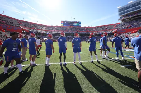 during the Gators' game against the Florida State Seminoles on Saturday, November 27, 2021 at Ben Hill Griffin Stadium in Gainesville, Fla. / UAA Communications photo by Isabella Marley