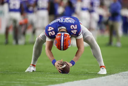 during the Gators' game against the UCF Knights in the Gasparilla Bowl on Thursday, December 23, 2021 at Raymond James Stadium in Tampa, Fla. / UAA Communications photo by Isabella Marley