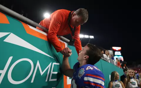 during the Gators' game against the UCF Knights in the Gasparilla Bowl on Thursday, December 23, 2021 at Raymond James Stadium in Tampa, Fla. / UAA Communications photo by Leslie White