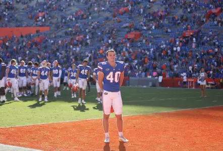 during the Gators' game against the Samford Bulldogs on Saturday, November 13, 2021 at Ben Hill Griffin Stadium in Gainesville, Fla. / UAA Communications photo by Alex Rodriguez