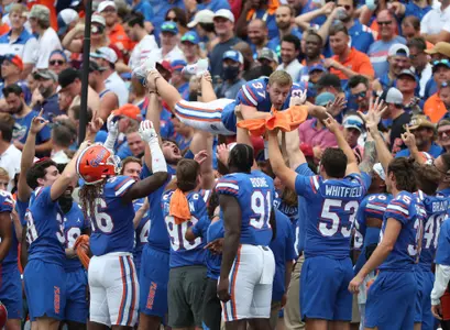 during the Gators' game against the Alabama Crimson Tide on Saturday, September 18, 2021 at Ben Hill Griffin Stadium in Gainesville, Fla. / UAA Communications photo by Hannah White