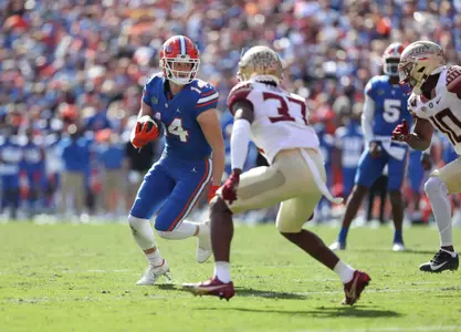 during the Gators' game against the Florida State Seminoles on Saturday, November 27, 2021 at Ben Hill Griffin Stadium in Gainesville, Fla. / UAA Communications photo by Jordan McKendrick