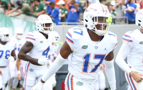 during the Gators' game against the USF Bulls on Saturday, September 11, 2021 at Raymond James Stadium in Tampa, Fla. / UAA Communications photo by Isabella Marley