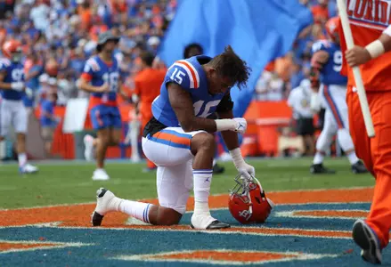 during the Gators' game against the Vanderbilt Commodores on Saturday, October 9, 2021 at Ben Hill Griffin Stadium in Gainesville, Fla. / UAA Communications photo by Leslie White
