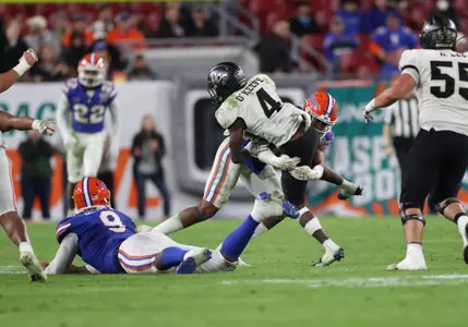 during the Gators' game against the UCF Knights in the Gasparilla Bowl on Thursday, December 23, 2021 at Raymond James Stadium in Tampa, Fla. / UAA Communications photo by Isabella Marley