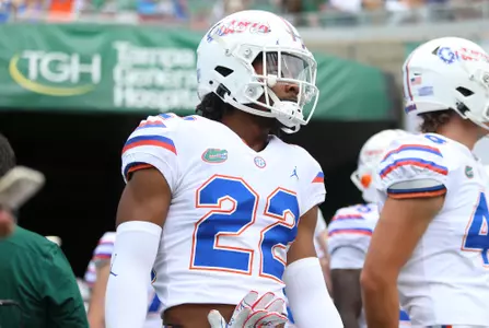 during the Gators' game against the USF Bulls on Saturday, September 11, 2021 at Raymond James Stadium in Tampa, Fla. / UAA Communications photo by Isabella Marley