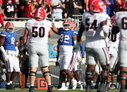 during the Gators' game against the Georgia Bulldogs on Saturday, October 30, 2021 at TIAA Bank Field in Jacksonville, FL / UAA Communications photo by Anissa Dimilta