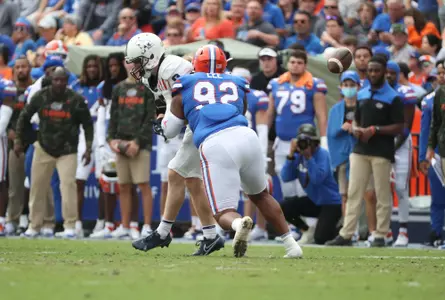 during the Gators' game against the Samford Bulldogs on Saturday, November 13, 2021 at Ben Hill Griffin Stadium in Gainesville, Fla. / UAA Communications photo by Isabella Marley