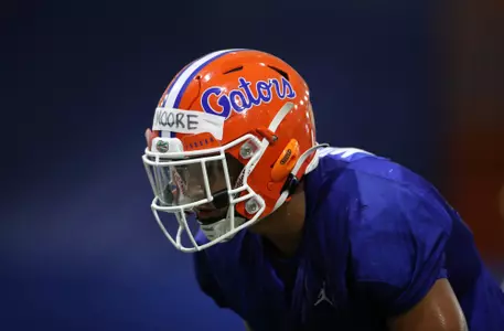 during the Gators' 1st day of spring practice on Tuesday, March 15, 2022 at the Sanders football practice fields in Gainesville, FL / UAA Communications photo by Isabella Marley