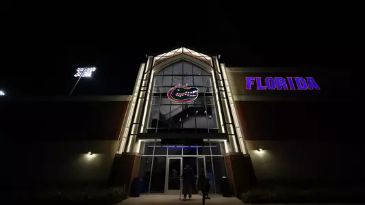 Condron Ballpark entrance at night