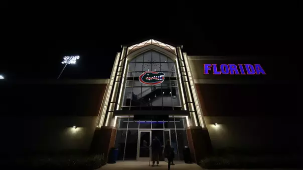 Condron Ballpark entrance at night