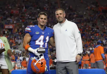 during the Gators' Orange and Blue game on Thursday, April 14, 2022 at Ben Hill Griffin Stadium in Gainesville, Fla. / UAA Communications photo by Tim Casey