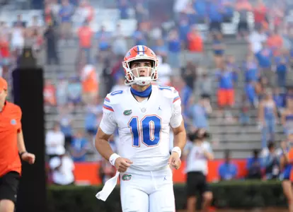 during the Gators' orange and blue game  on Thursday, April 14, 2022 at Ben Hill Griffin Stadium in Gainesville, Fla. / UAA Communications photo by Leslie White