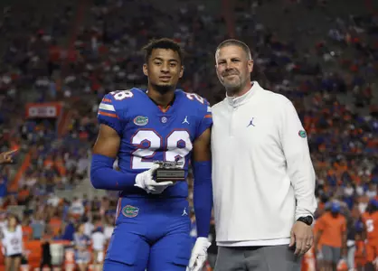 during the Gators' Orange and Blue game on Thursday, April 14, 2022 at Ben Hill Griffin Stadium in Gainesville, Fla. / UAA Communications photo by Tim Casey