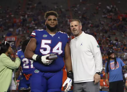 during the Gators' Orange and Blue game on Thursday, April 14, 2022 at Ben Hill Griffin Stadium in Gainesville, Fla. / UAA Communications photo by Tim Casey