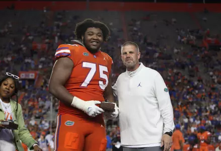 during the Gators' Orange and Blue game on Thursday, April 14, 2022 at Ben Hill Griffin Stadium in Gainesville, Fla. / UAA Communications photo by Tim Casey