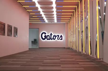 Hallway in the Heavener Football Training Center.