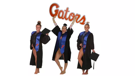 2022 Florida gymnastics summer graduates - Jazmyn Foberg (left), Leah Clapper and Alyssa Baumann