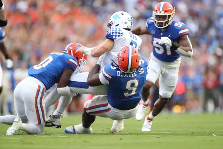 during the Gators' game against the Kentucky Wildcats on Saturday, September 10, 2022 at Ben Hill Griffin Stadium in Gainesville, Fla. / UAA Communications photo by Isabella Marley