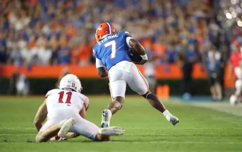 during the Gators' game against the Utah Utes on Saturday, September 3, 2022 at Ben Hill Griffin Stadium in Gainesville, Fla. / UAA Communications photo by Isabella Marley