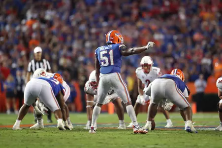 during the Gators' game against the Utah Utes on Saturday, September 3, 2022 at Ben Hill Griffin Stadium in Gainesville, Fla. / UAA Communications photo by Isabella Marley