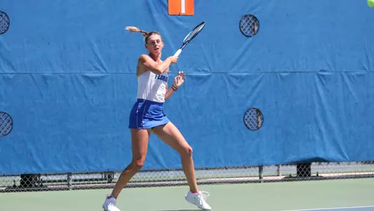 during the Gators' match against the Auburn Tigers on Sunday, April 10, 2022 at Linder Stadium at Ring Tennis Complex in Gainesville, FL / UAA Communications photo by Chris Kim