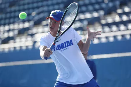 during the Gators' practice on Wednesday, September 7, 2022 at Linder Stadium at Ring Tennis Complex in Gainesville, FL / UAA Communications photo by Ashley Ray