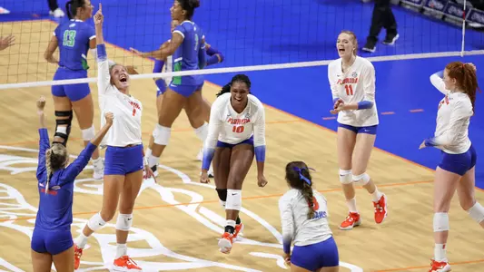 during the Gators' match against the Florida Gulf Coast Eagles on Friday, September 9, 2022 at Exactech Arena at the Stephen C. O'Connell Center in Gainesville, Fla. / UAA Communications photo by