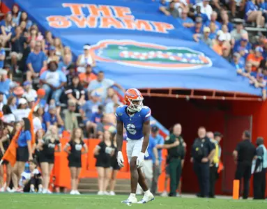 during the Gators' game against the Vanderbilt Commodores on Saturday, October 7, 2023 at Ben Hill Griffin Stadium in Gainesville, Fla. / UAA Communications photo by Katie Park