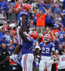 during the Gators' game against the Vanderbilt Commodores on Saturday, October 7, 2023 at Ben Hill Griffin Stadium in Gainesville, Fla. / UAA Communications photo by Maddie Washburn