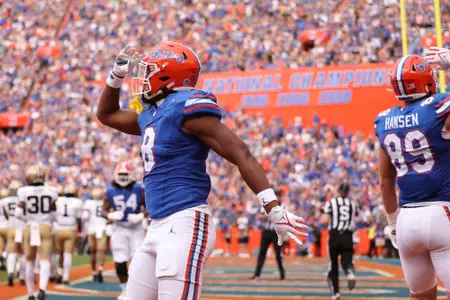 Arlis Boardingham during the Gators' game against the Vanderbilt Commodores on Saturday, October 7, 2023 at Ben Hill Griffin Stadium in Gainesville, Fla. / UAA Communications photo by Molly Kaiser