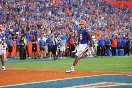 Arlis Boardingham during the Gators' game against the Vanderbilt Commodores on Saturday, October 7, 2023 at Ben Hill Griffin Stadium in Gainesville, Fla. / UAA Communications photo by Molly Kaiser