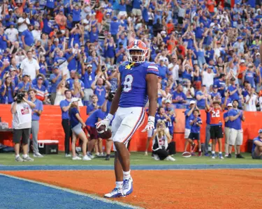 Arlis Boardingham during the Gators' game against the Vanderbilt Commodores on Saturday, October 7, 2023 at Ben Hill Griffin Stadium in Gainesville, Fla. / UAA Communications photo by Molly Kaiser