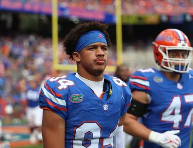 during the Gators' game against the Vanderbilt Commodores on Saturday, October 7, 2023 at Ben Hill Griffin Stadium in Gainesville, Fla. / UAA Communications photo by Maura Schaeffer