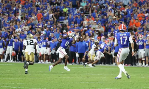during the Gators' game against the Vanderbilt Commodores on Saturday, October 7, 2023 at Ben Hill Griffin Stadium in Gainesville, Fla. / UAA Communications photo by Te'a Startz