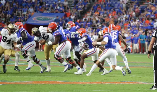 during the Gators' game against the Vanderbilt Commodores on Saturday, October 7, 2023 at Ben Hill Griffin Stadium in Gainesville, Fla. / UAA Communications photo by Te'a Startz
