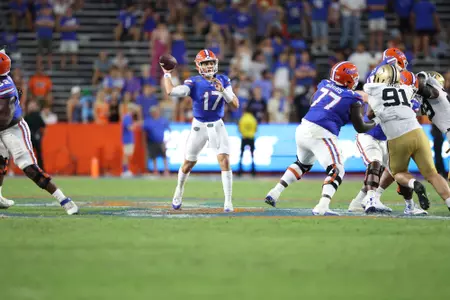 Max Brown during the Gators' game against the Vanderbilt Commodores on Saturday, October 7, 2023 at Ben Hill Griffin Stadium in Gainesville, Fla. / UAA Communications photo by Molly Kaiser
