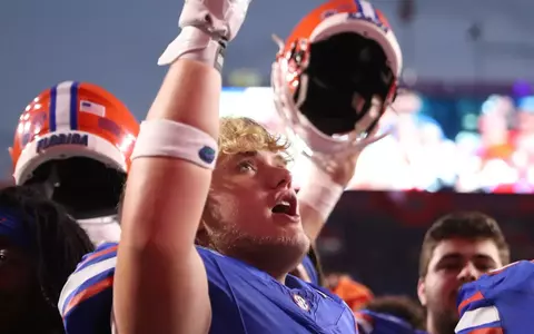 during the Gators' game against the Vanderbilt Commodores on Saturday, October 7, 2023 at Ben Hill Griffin Stadium in Gainesville, Fla. / UAA Communications photo by Te'a Startz