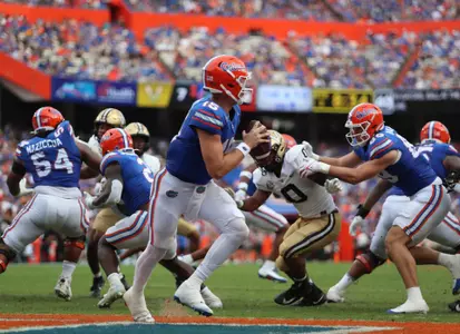 during the Gators' game against the Vanderbilt Commodores on Saturday, October 7, 2023 at Ben Hill Griffin Stadium in Gainesville, Fla. / UAA Communications photo by Maura Schaeffer