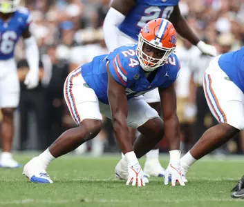 during the Gators' game against the Vanderbilt Commodores on Saturday, October 7, 2023 at Ben Hill Griffin Stadium in Gainesville, Fla. / UAA Communications photo by Maddie Washburn
